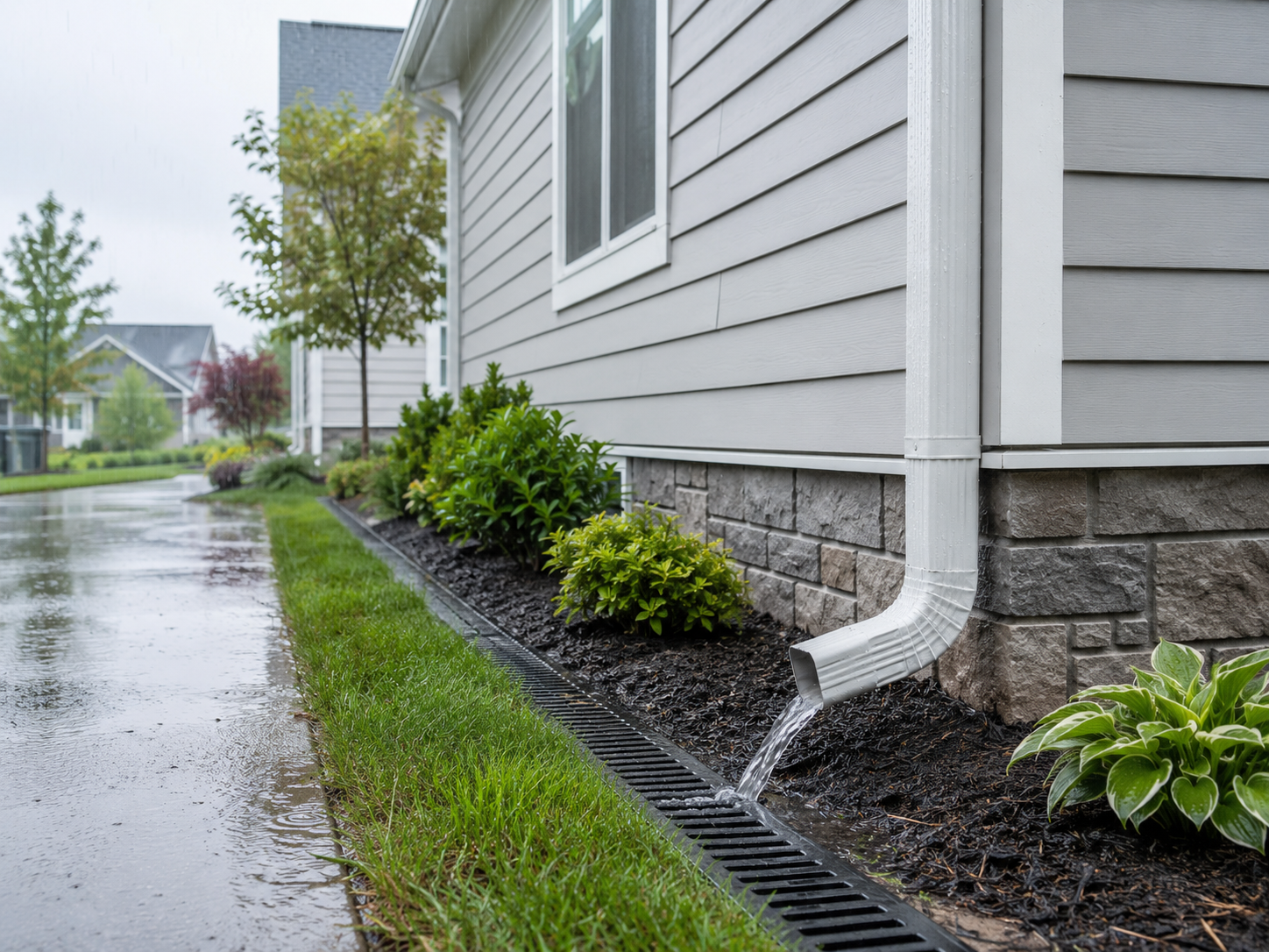 Downspouts and drainage